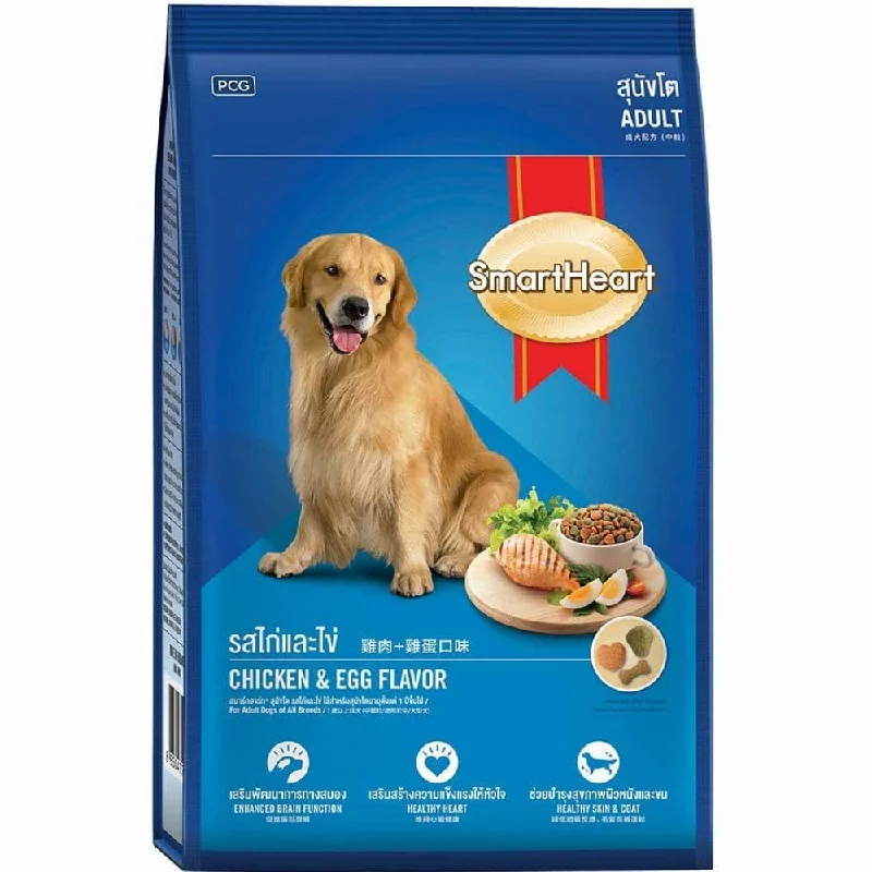 Hypoallergenic dog food with salmon for sensitive dogs and skin care-SmartHeart Chicken & Egg Adult Dog Dry Food