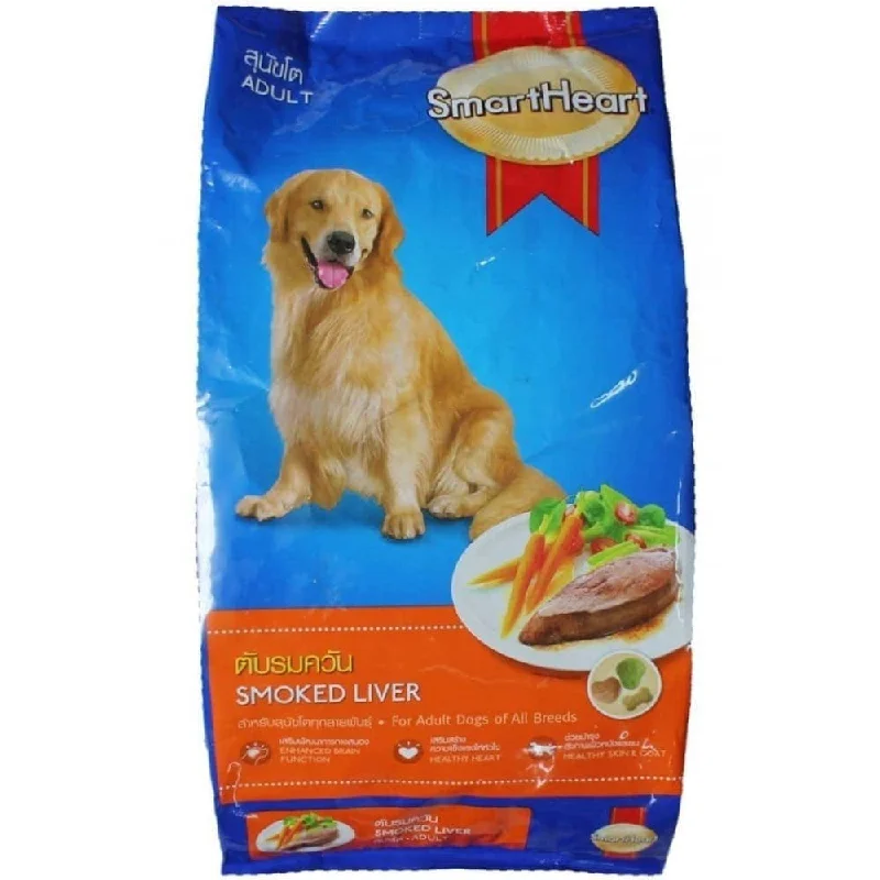 Best dog food with no artificial colors or flavors for a pure diet-SmartHeart Smoked Liver Adult Dog Dry Food