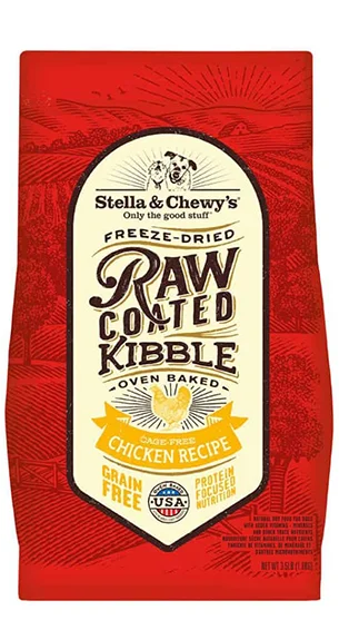 Dog food with added kelp for improved thyroid function and overall health-Stella & Chewy's Raw Coated Kibble: Cage-Free Chicken Recipe