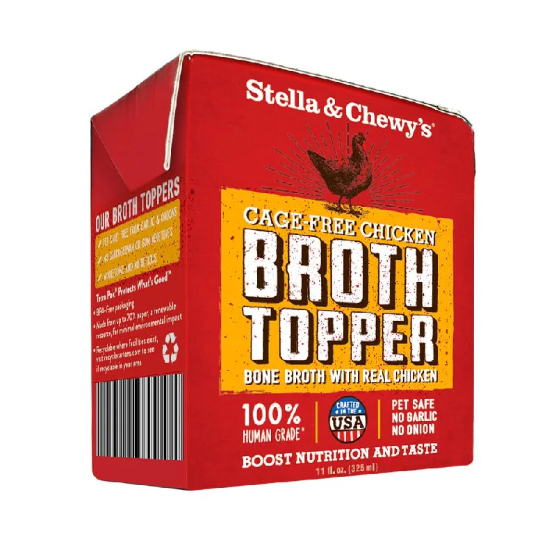 Best dog food for large breeds with joint support and balanced nutrients-Stella & Chewy's Cage Free Chicken Broth Food Topper for Dogs