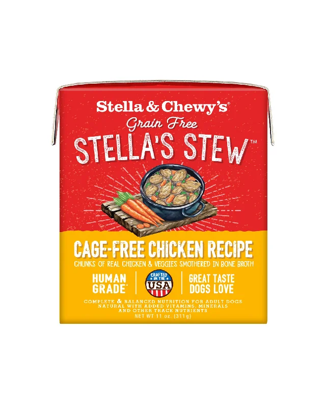 Wet dog food with real lamb and vegetables for a nutritious meal-Cage-Free Chicken Stew Recipe Dog Food - 12 Pack