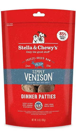 Best dog food with no fillers like corn, soy, or wheat for better digestion-Stella & Chewy's Dinner Patties: Simply Venison