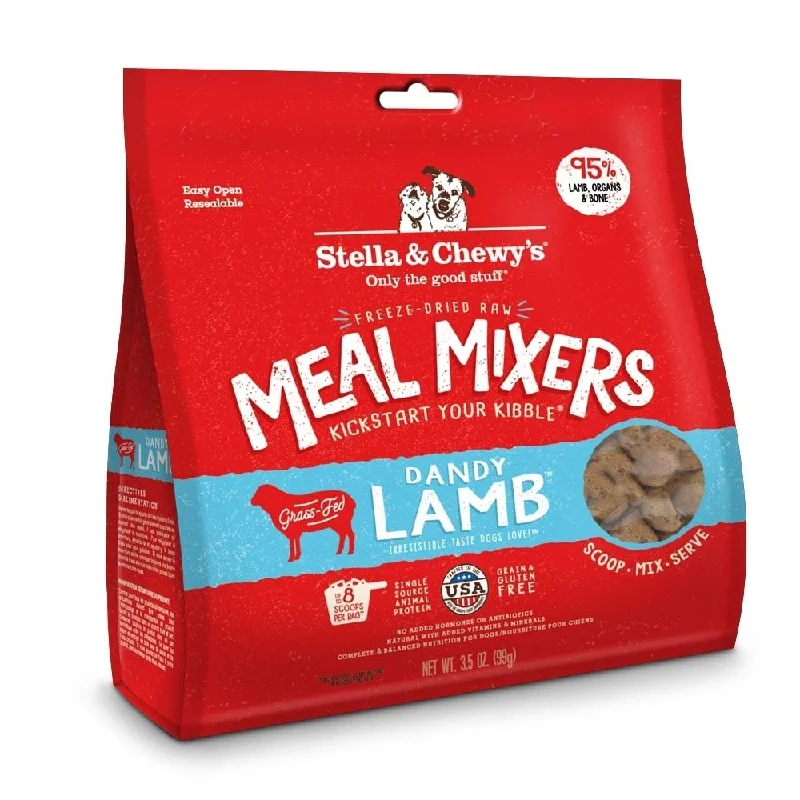 Best dog food with a high-fat content for active dogs and energy-Stella & Chewy's Freeze Dried Raw Dandy Lamb Meal Mixers Grain Free Dog Food Topper