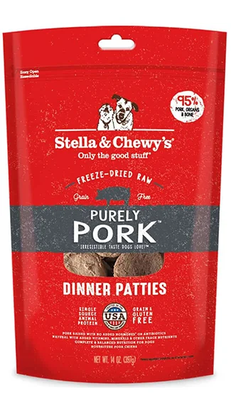 Best dog food with no artificial flavors for a healthier, more natural diet-Stella & Chewy's Dinner Patties: Purely Pork