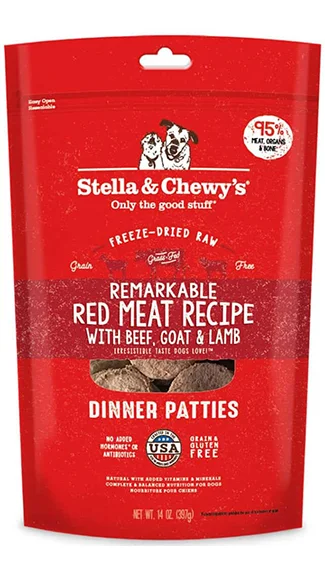 Dog food with apple cider vinegar for improved digestion and detox support-Stella & Chewy's Dinner Patties: Remarkable Red Meat