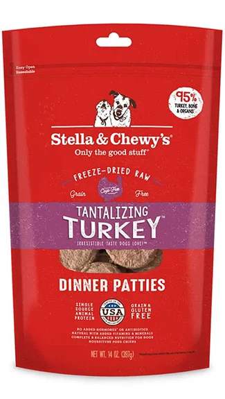 Best dog food for large breed puppies with balanced calcium and protein levels-Stella & Chewy's Dinner Patties: Tantalizing Turkey