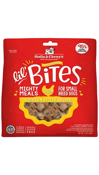 High-quality dog food with added glucosamine for hip and joint health-Stella & Chewy's Lil' Bites Mighty Meals: Chicken Little