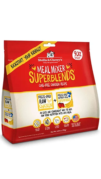 Best dog food with a high-fat content for active dogs and energy-Stella & Chewy's Meal Mixer Superblends: Cage-Free Chicken