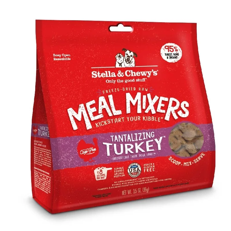 Gluten-free dog food with brown rice for balanced nutrition and energy-Stella & Chewy's Freeze Dried Raw Tantalizing Turkey Meal Mixers Grain Free Dog Food Topper