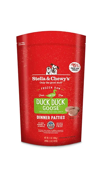 Best dog food with antioxidants to support a healthy immune system-Stella & Chewy's Frozen Dinner Patties: Duck Duck Goose