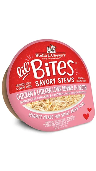 Best dog food for picky eaters with irresistible flavors and textures-Stella & Chewy's Lil' Bites Savory Stews: Chicken & Liver Dinner in Broth