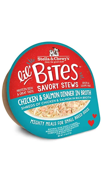 Best dog food with added vitamins and minerals for overall health support-Stella & Chewy's Lil' Bites Savory Stews: Chicken & Salmon Dinner in Broth