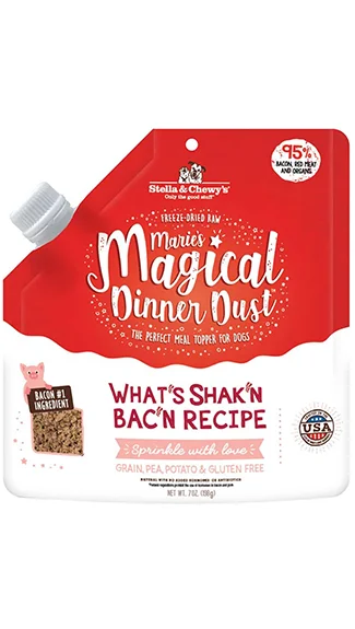 High-quality dog food with real beef for muscle and energy support-Stella & Chewy's Marie's Magical Dinner Dust: What's Shak'n Bac'n