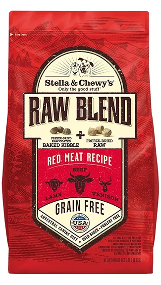 Best dog food for dogs with skin allergies to reduce itching and dryness-Stella & Chewy's Raw Blend Kibble: Red Meat Recipe