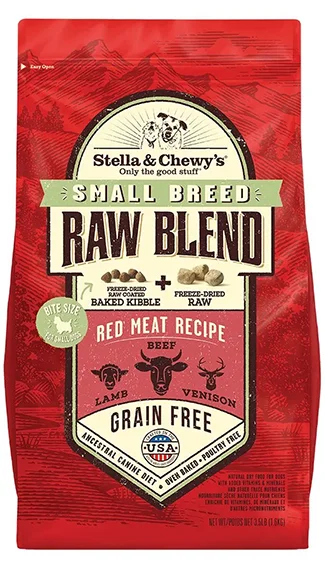 High-protein dog food with wild-caught fish for a clean protein source-Stella & Chewy's Raw Blend Small Breed Kibble: Red Meat Recipe