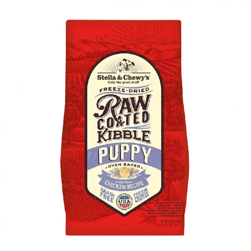 High-protein dog food with turkey for building lean muscle mass-Stella & Chewy's Raw Coated Kibble Cage Free Chicken Recipe Puppy Dry Dog Food