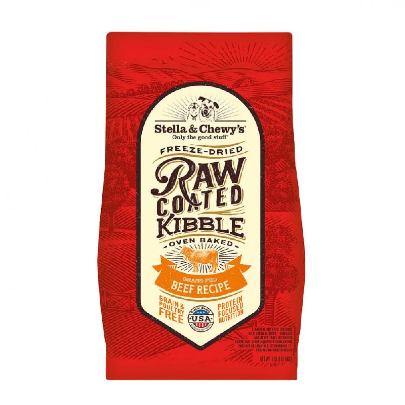 Premium dog food with no artificial preservatives for better health-Stella & Chewy's Raw Coated Kibble Grass Fed Beef Recipe Dry Dog Food