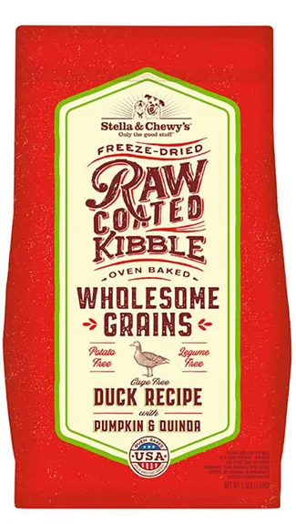 Best dog food for large breeds with joint support and balanced nutrients-Stella & Chewy's Raw Coated Kibble with Wholesome Grains: Cage-Free Duck Recipe