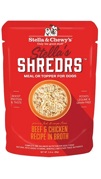 Wet dog food with real meat for a flavorful and hydrating option-Stella & Chewy's Shredrs: Beef & Chicken