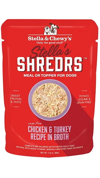 Best dog food with no artificial flavors for a healthier, more natural diet-Stella & Chewy's Shredrs: Chicken & Turkey