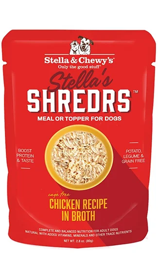 Premium dog food with freeze-dried raw pieces for added nutrients-Stella & Chewy's Shredrs: Chicken