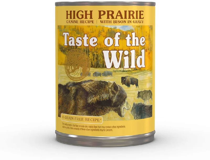 Premium dog food with freeze-dried raw pieces for added nutrients-Taste Of The Wild High Prairie Canned Dog Food