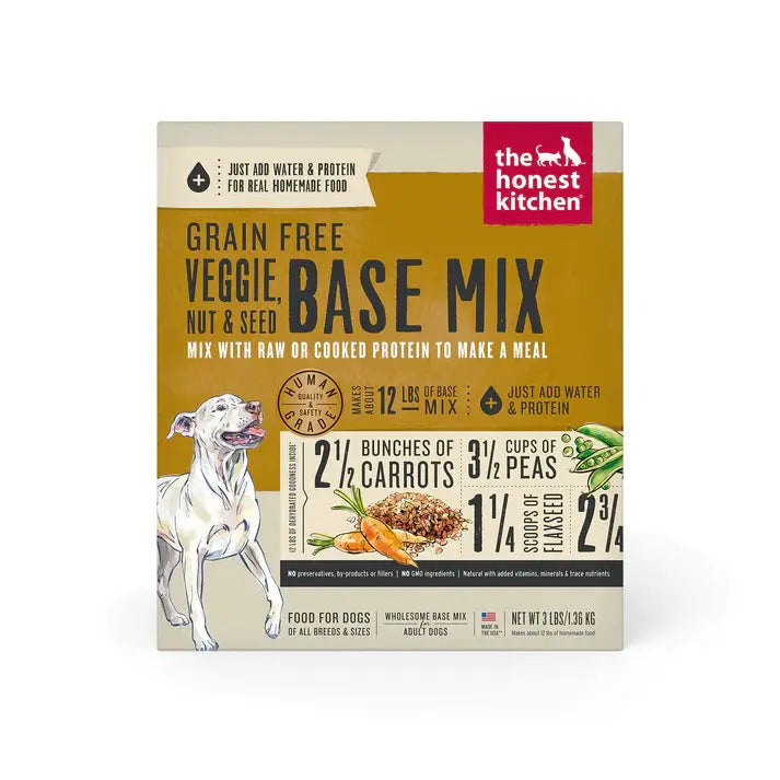 Grain-free dog food with turkey for a low-fat, high-protein diet-The Honest Kitchen Dehydrated Grain Free Veggie, Nut & Seed Base Mix Recipe Dog Food