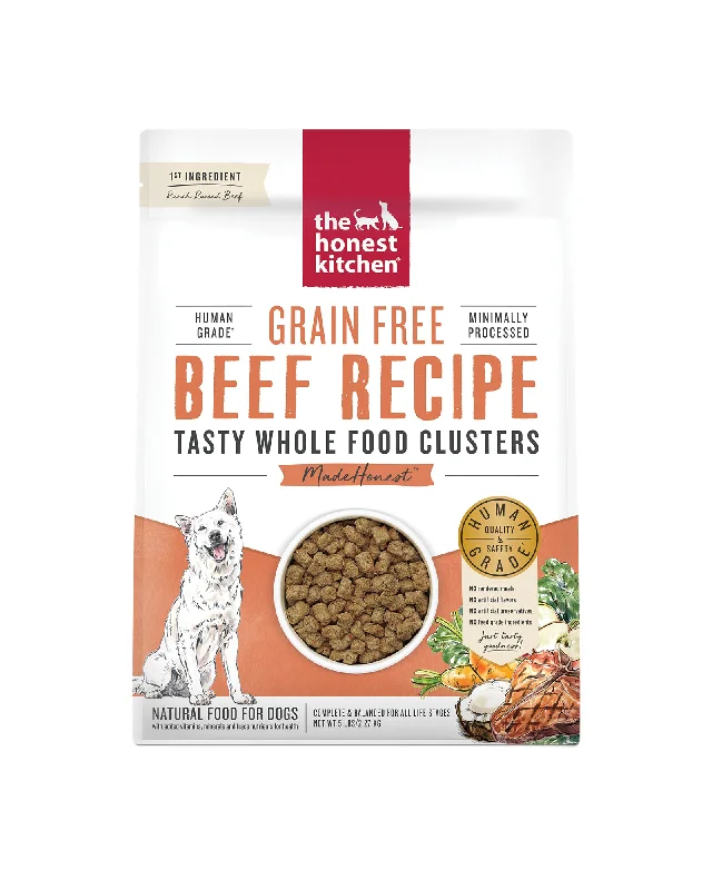 Grain-free dog food with sweet potatoes for better digestion and energy-Grain Free Beef Clusters Dry Dog Food