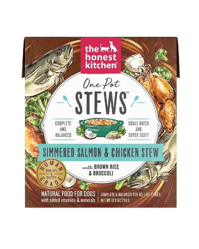 Raw dog food with fresh ingredients for a more natural diet-Simmered Salmon & Chicken Stew Wet Dog Food - Case of 6