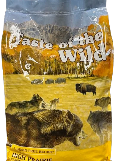 Dog food with probiotics for a healthy gut microbiome and digestion-Taste of the Wild Dog Food, High Prairie Grain Free 14 lb