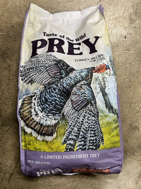 High-protein dog food with wild-caught fish for a clean protein source-Taste of the Wild Prey Turkey, Cat Food, 6lb