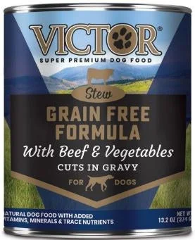 Dog food with antioxidant-rich fruits and vegetables for immune support-Victor Grain Free Formula Beef And Vegetable Recipe Can Wet Dog Food 13.2oz