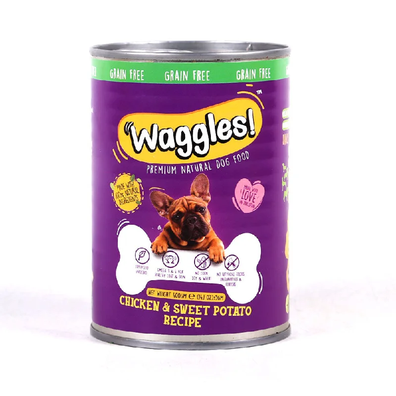 Best dog food with real fish for a source of healthy protein and omega-3-WAGGLES DOG FOOD CHICKEN & SWEET POTATO 400 GM