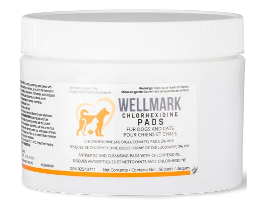 Best dog food for dogs with diabetes with low-glycemic ingredients-Wellmark Dog/Cat Chlorhexidine Pads 50ct