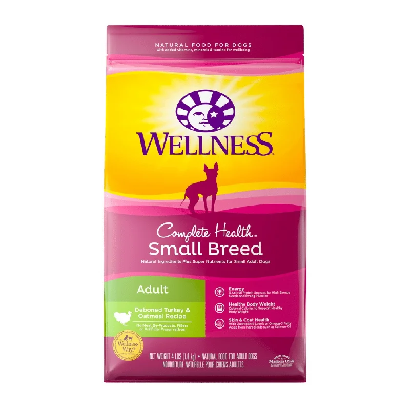 Best dog food with no by-products for a healthier, more nutritious meal-Wellness Complete Health Natural Small Breed Adult Turkey and Oatmeal Recipe Dry Dog Food