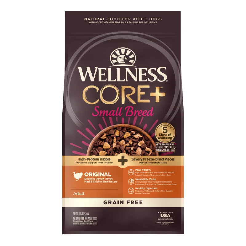 Wet dog food with turkey and cranberry for urinary health support-Wellness CORE RawRev Natural Small Breed Grain Free Original Turkey & Chicken with Freeze Dried Turkey Dry Dog Food