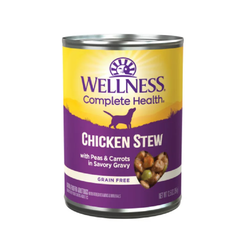 Best dog food with probiotics to support digestion and immune system-Wellness Grain Free Natural Chicken Stew with Peas and Carrots Wet Canned Dog Food