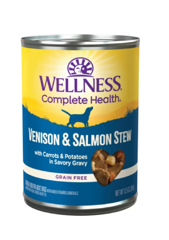 Best dog food for dogs with arthritis with glucosamine and chondroitin-Wellness Grain Free Natural Venison & Salmon Stew with Potato and Carrots Wet Canned Dog Food