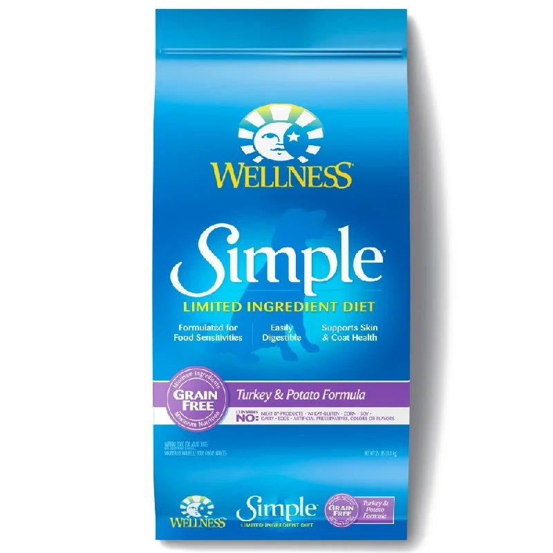 Best dog food with no artificial colors or flavors for a pure diet-Wellness Simple Grain Free Natural Limited Ingredient Diet Diet Turkey and Potato Recipe Dry Dog Food