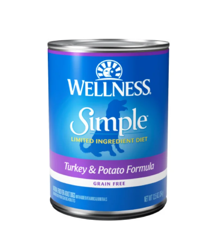 Best dog food for dogs with allergies to beef and poultry proteins-Wellness Simple Natural Limited Ingredient Diet Turkey and Potato Recipe Wet Canned Dog Food