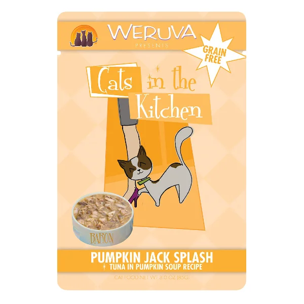 Dog food with carrots and peas for a tasty and nutritious vegetable mix-Weruva Cats in the Kitchen Pumpkin Jack Splash Tuna in Pumpkin Soup Recipe Cat Food Pouches 3 oz