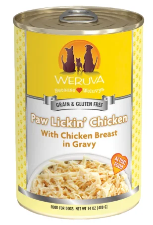 Dog food with added kelp for improved thyroid function and overall health-Weruva Dog Paw Lickin Chicken 12/14 oz