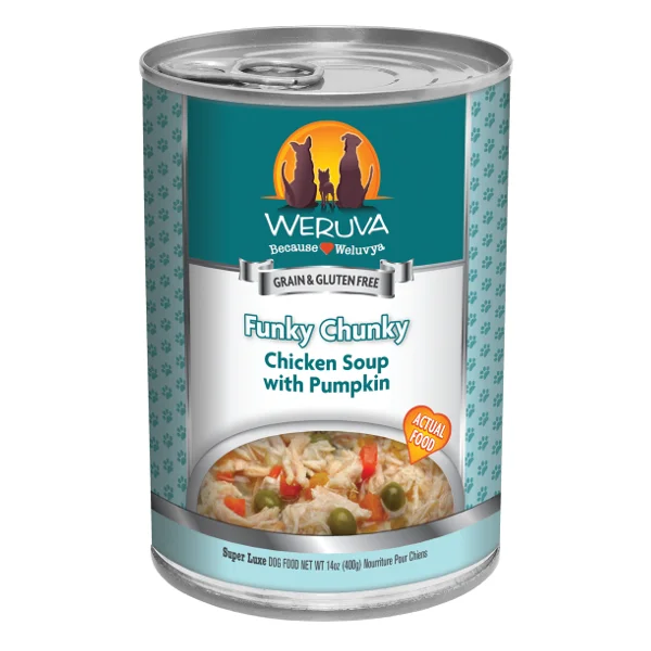 Best dog food with antioxidants to support a healthy immune system-Weruva Funky Chunky Chicken Soup with Pumpkin Canned Dog Food