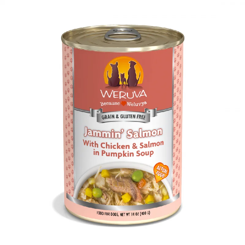 Best dog food for dogs with arthritis with glucosamine and chondroitin-Weruva Jammin Salmon with Chicken & Salmon in Pumpkin Soup Canned Dog Food