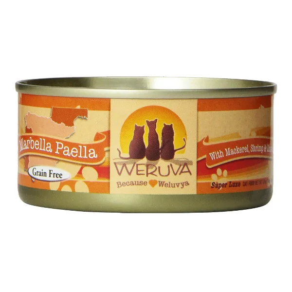 Best dog food with beef as the main protein source for muscle health-Weruva Classics Marbella Paella with Mackerel, Shrimp & Mussels Grain-Free Wet Canned Cat Food