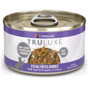 Best dog food for dogs with IBS with easily digestible, gentle ingredients-Weruva Truluxe Steak Frites with Beef and Pumpkin in Gravy Canned Cat Food