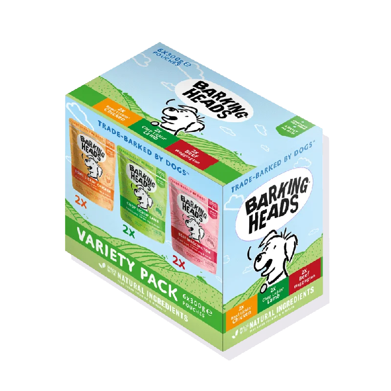 Best dog food with real fish for a source of healthy protein and omega-3-Barking Heads Variety Pack Wet Dog Food