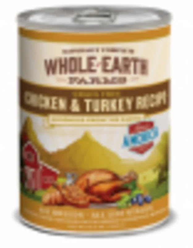 Grain-free dog food with quinoa and lentils for a nutritious, digestible meal-Whole Earth Farms Grain Free Chicken and Turkey Recipe Canned Dog Food