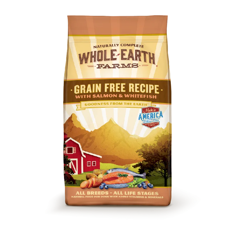 Best dog food with natural antioxidants for cellular health and longevity-Whole Earth Farms Grain Free Recipe Salmon and Whitefish Dry Dog Food