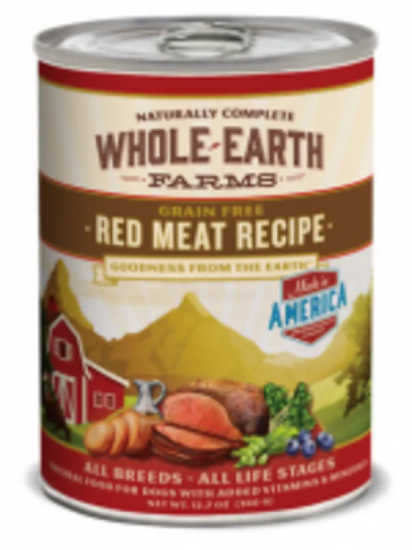 Best dog food for active puppies with energy-boosting ingredients and vitamins-Whole Earth Farms Grain Free Red Meat Canned Dog Food